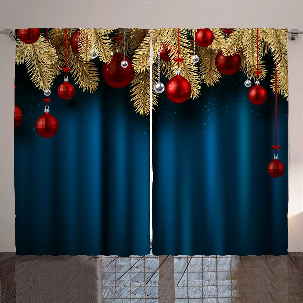NICETOWN 1 пара Затемненные занавески с рождественским декором кармашком для спальни