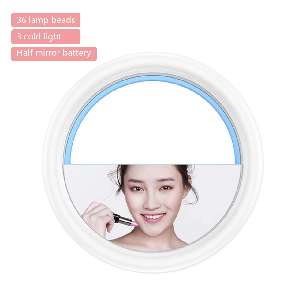 B-blue1 IVYSHION мобильный телефон селфи кольцевой вспышка объектив красота заполняющий светильник портативный зажим для фото камеры для сотового телефона смартфона - Цвет: B-blue1