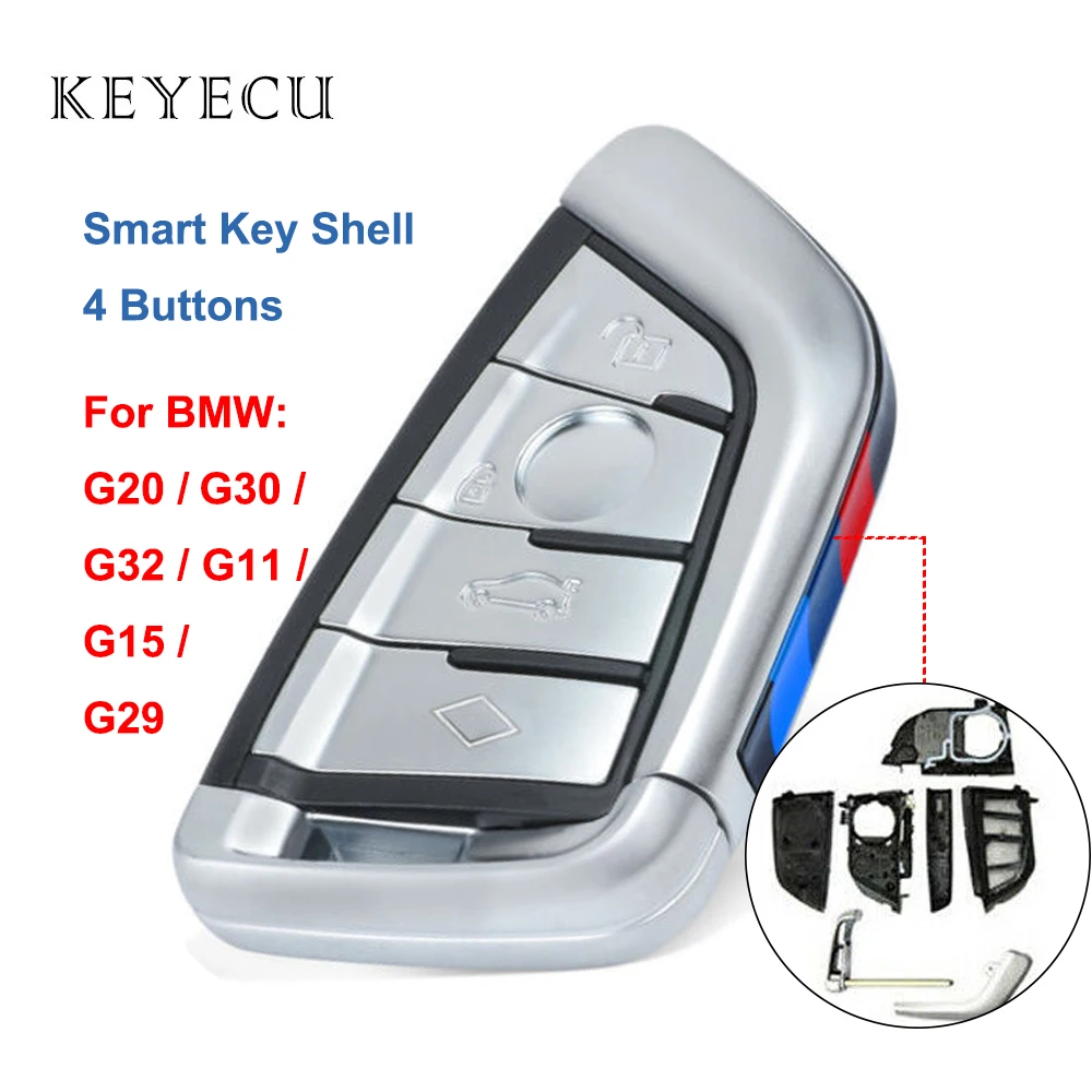 Keyecu умный чехол для ключей с дистанционным управлением Fob 4 Buttonos BMW G20 G30 G32 G11 G15 G29 2015
