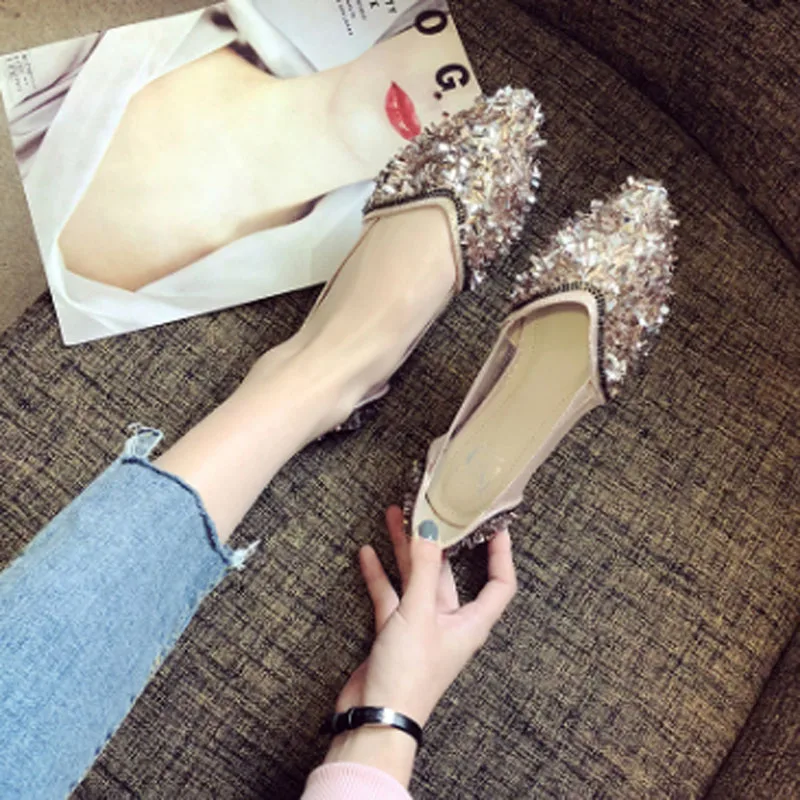 

Casual shoes women's flat shoes women's small white shoes women's diamond pointed flat shoes women's breathable soft soles shoes