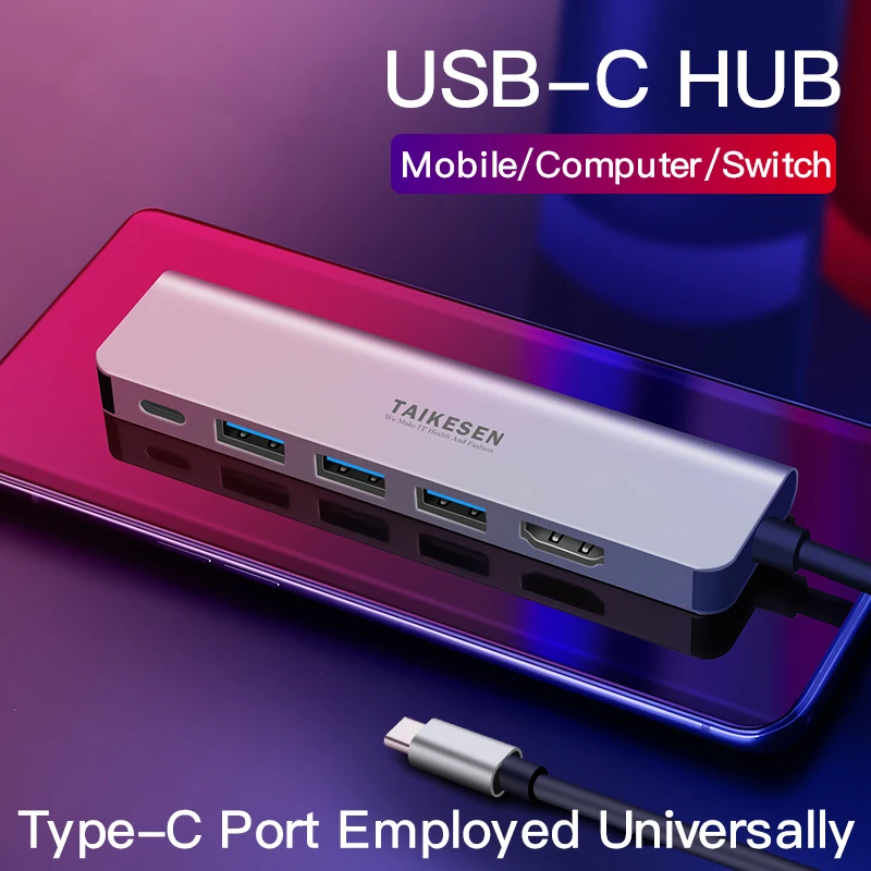 

USB-концентратор типа C на Multi USB 3,0, HDMI-адаптер, док-станция для MacBook Pro, Huawei Mate 30, USB-C 3,1, разветвитель порта TF, SD, Ридера Rj45