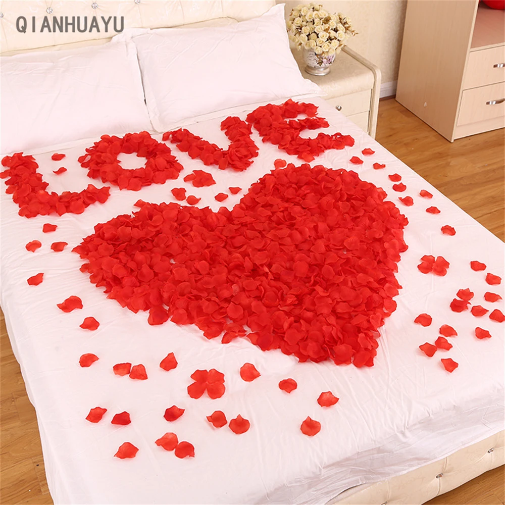 

100/1000Pcs Artificial Rose Petals Wedding Decor Silk Artificial Flower Diy Valentine Day Room Home Party Decoration Rose Wreath