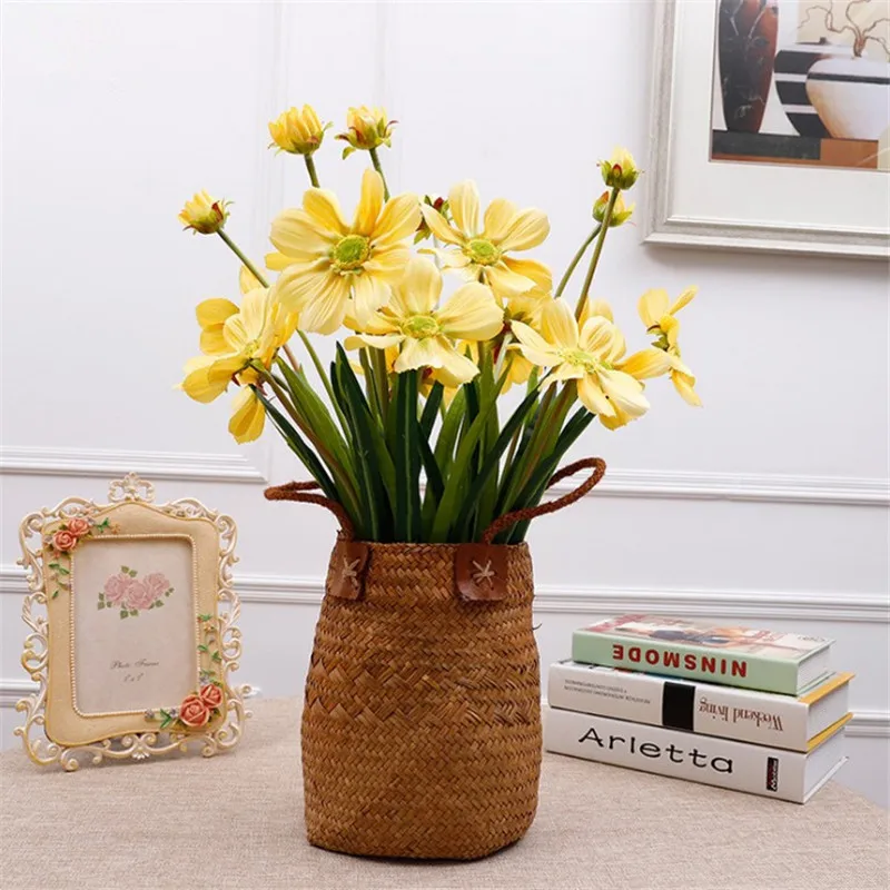 12Pcs Fake Cosmos 21.26" Length Simulation Coreopsis with Grddn Leaf for Wedding Home Decorative Artificial Flowers | Дом и сад