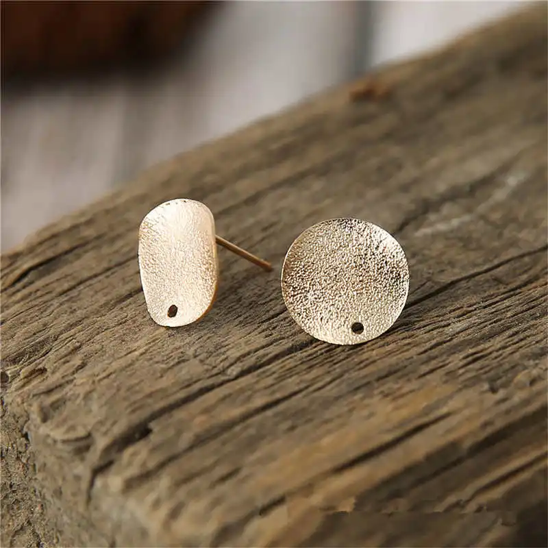 

Julie Wang 20PCS 12/15mm Stud Earring Alloy Earring Post Flat Back Base Ear Pin Settings Jewelry Making Accessory