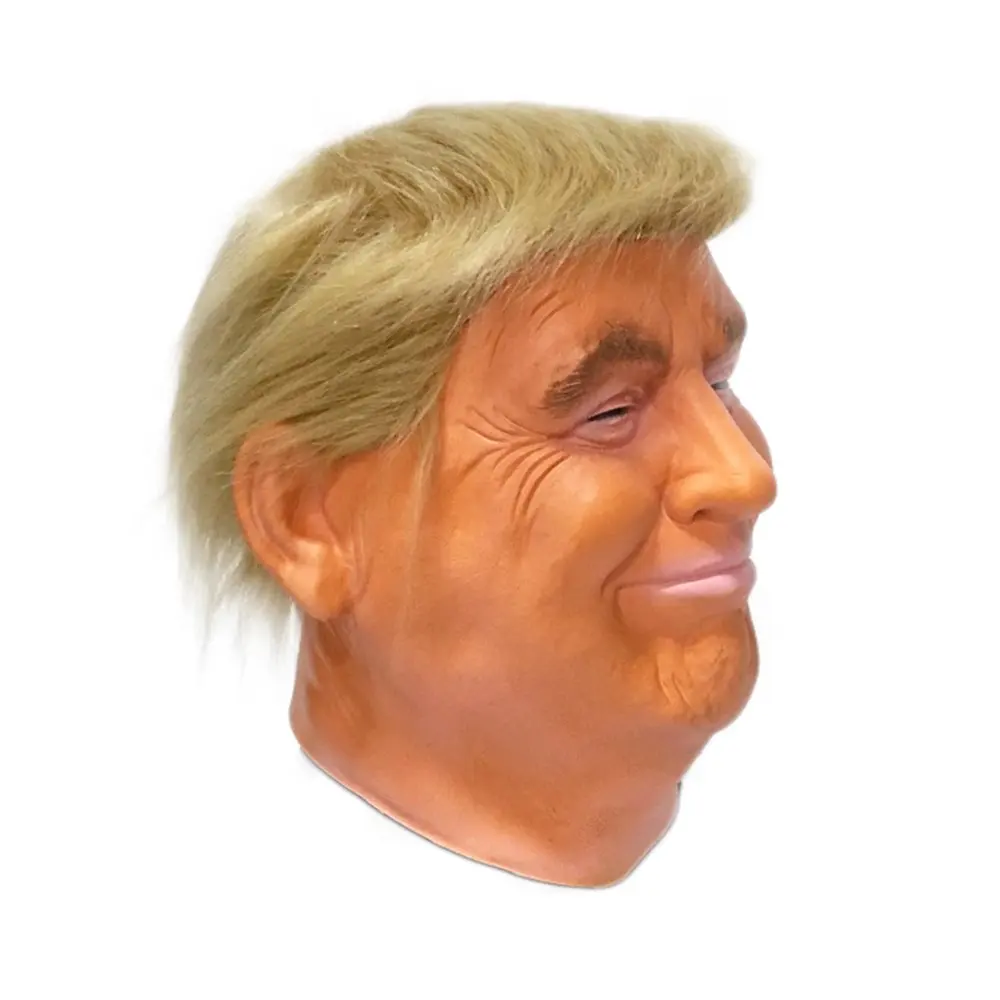 MASCARELLO Halloween Dress Latex Donald Trump latex Mask high Quality Rubber Props with Hair Realistic Cosplay Party for adult | Дом и сад
