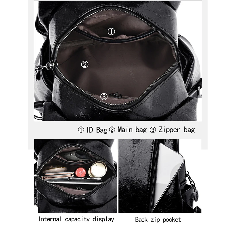 Роскошный женский рюкзак сумка на плечо из высококачественной кожи