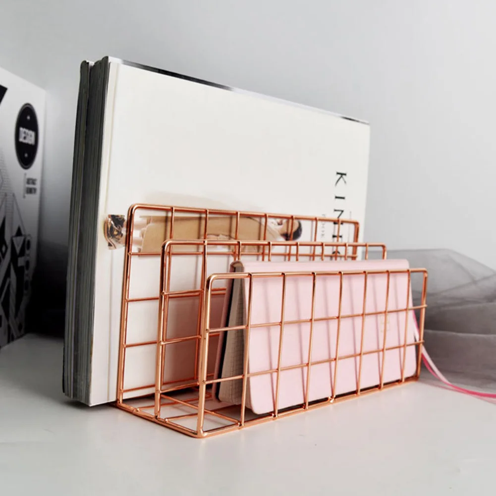 3 Layers Iron Book Magazine Document Storage Shelf Stand Dormitory Office Supply