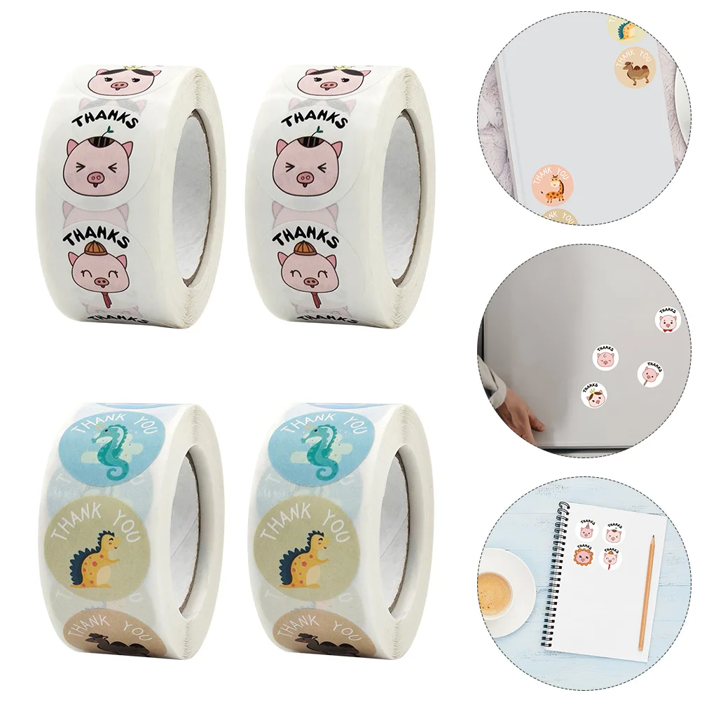 

6 Rolls Practical Round Rewarding Stickers Office Stationery Decoration Labels