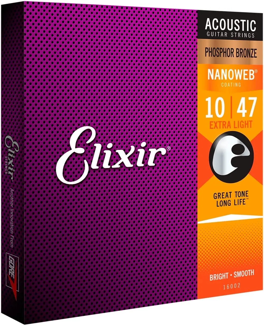 Elixir 16002 NanowebCoating Фосфористая бронзовая акустическая гитарная струна из