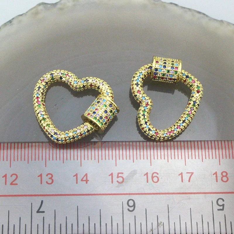 5 шт./лот застежка в форме сердца из кубического циркония аксессуары с