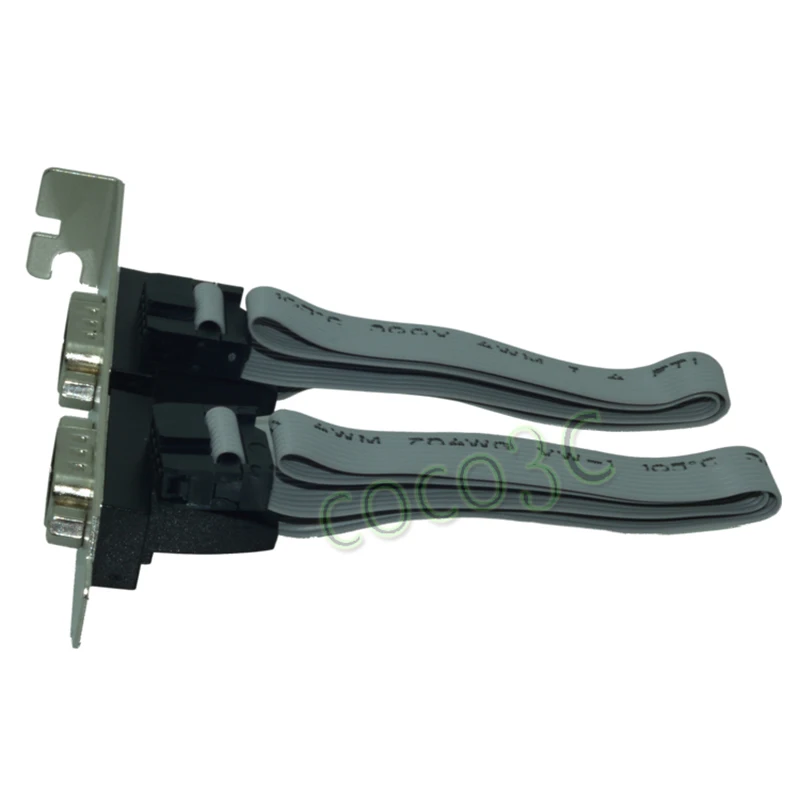 

2 Port RS232 Female to Male cable with Long Profile Bracket Serial DB9 Port Cable For Motherboard COM Port
