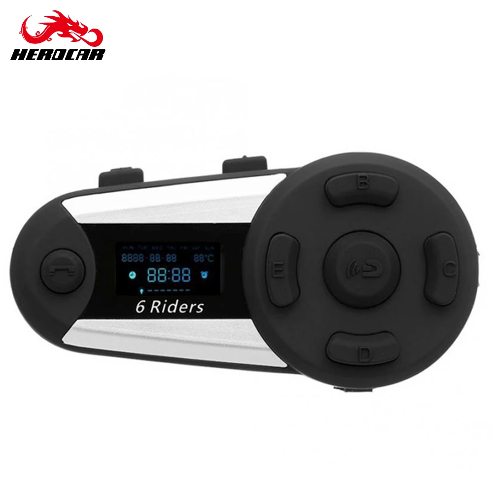 Водонепроницаемый мотоциклетный Интерком шлем гарнитура 6 человек соединить