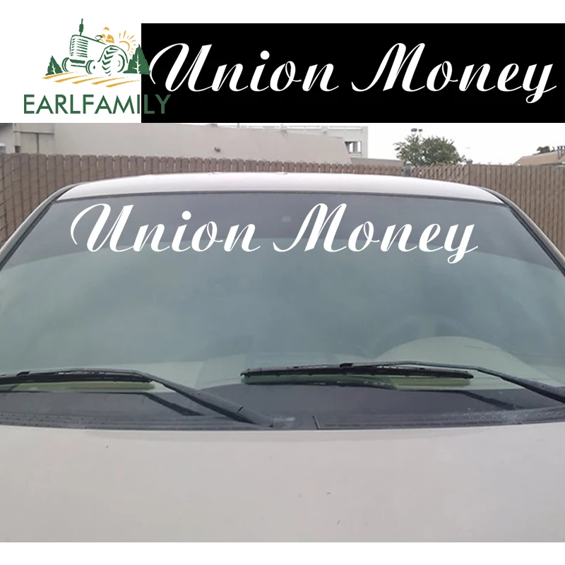 EARLFAMILY 71 см x 9 7 переводная наклейка на лобовое стекло Union Money баннер США
