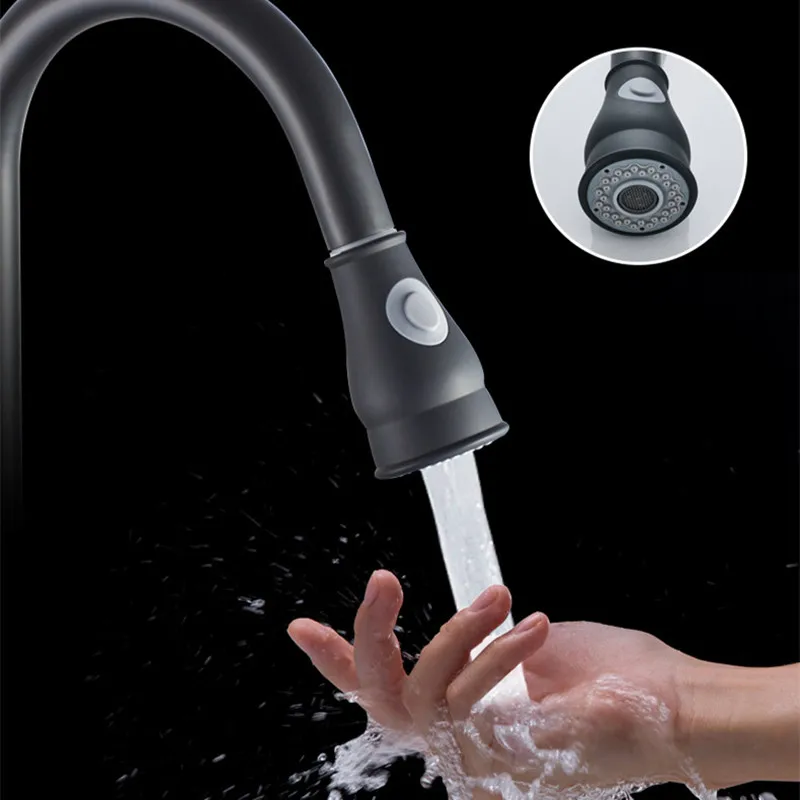 Матовый черный сенсорный смеситель для кухни чувствительный светодиодный из