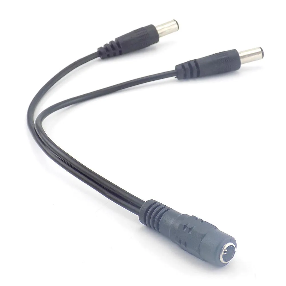 100pcs DC 12V 1 Female to 2 Male Splitter Plug Cable connector for cctv Power Supply adapter Camera 5.5mm*2.1 led light L19 |