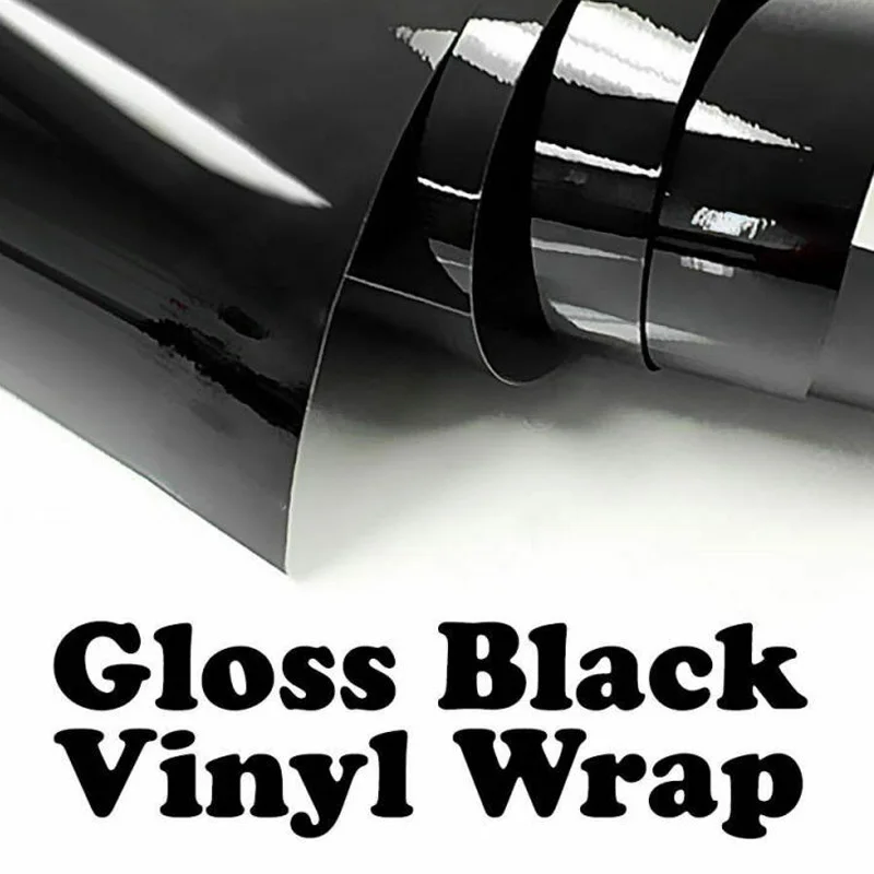 

Auto Glossy Black Vinyl Wrap Film Cars Stickers Decal With Air Bubble Free Scissors Will Slide Right Through