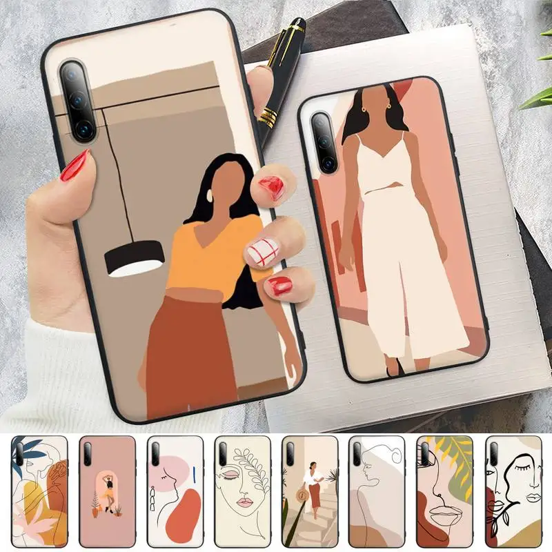 

Abstrato Moda Vintage Black Silicone Phone Case Cover For Redmi Note 6 8 9 Pro Max 9s 8t 7 5A 5 4 4x