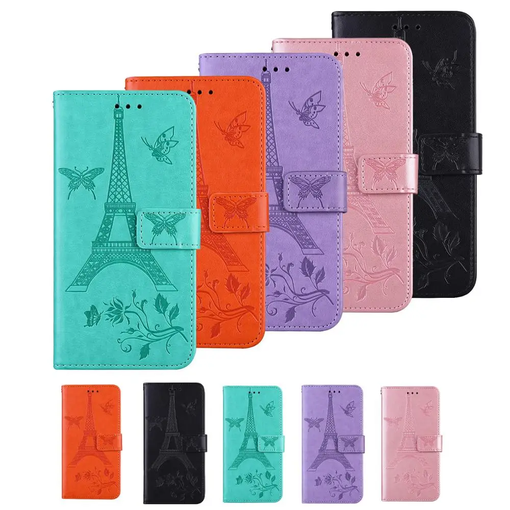 

Butterfly Tower Leather Flip Wallet Phone Case For Samsung A01 A11 A21 A31 A41 A51 A71 A10 A20 A10s A20s A30s A50s A70s A80 A90