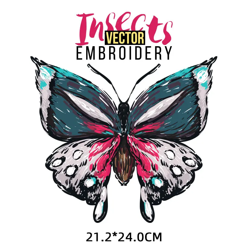 

Diy Beautiful Butterfly Iron on Letters Patches for Clothing T Shirt Stripes Heat Transfer Themo Stickers Appliques on Jackets R