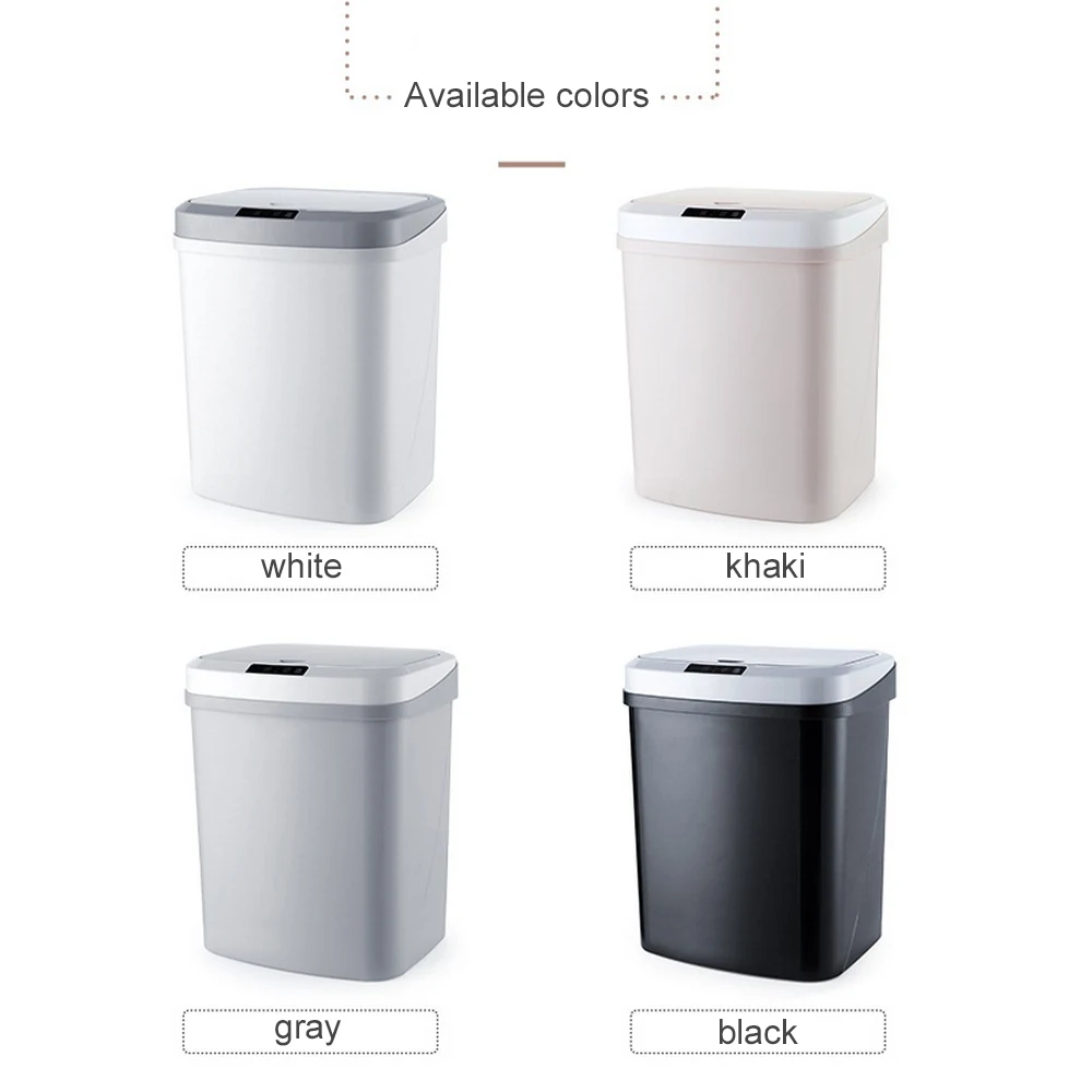

Smart Sensor Trash Can Mute Automatic Household Paper Basket Rechargeable Plastic Smart Sensor Trash Bin for Office Kitchen