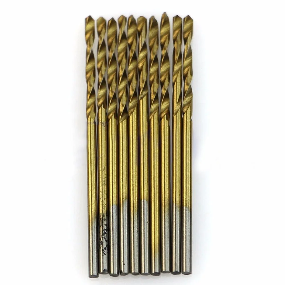 

50pcs Titanium Coated HSS High Speed Steel Drill Bit Tool 1/1.5/2/2.5/3mm Supply