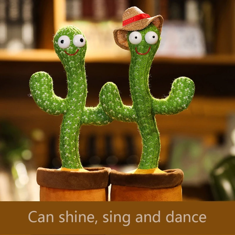 

Funny 32cm Electric Dancing Plant Cactus Plush Stuffed Toy with Music for Kids Children Gifts Home Office Decoration