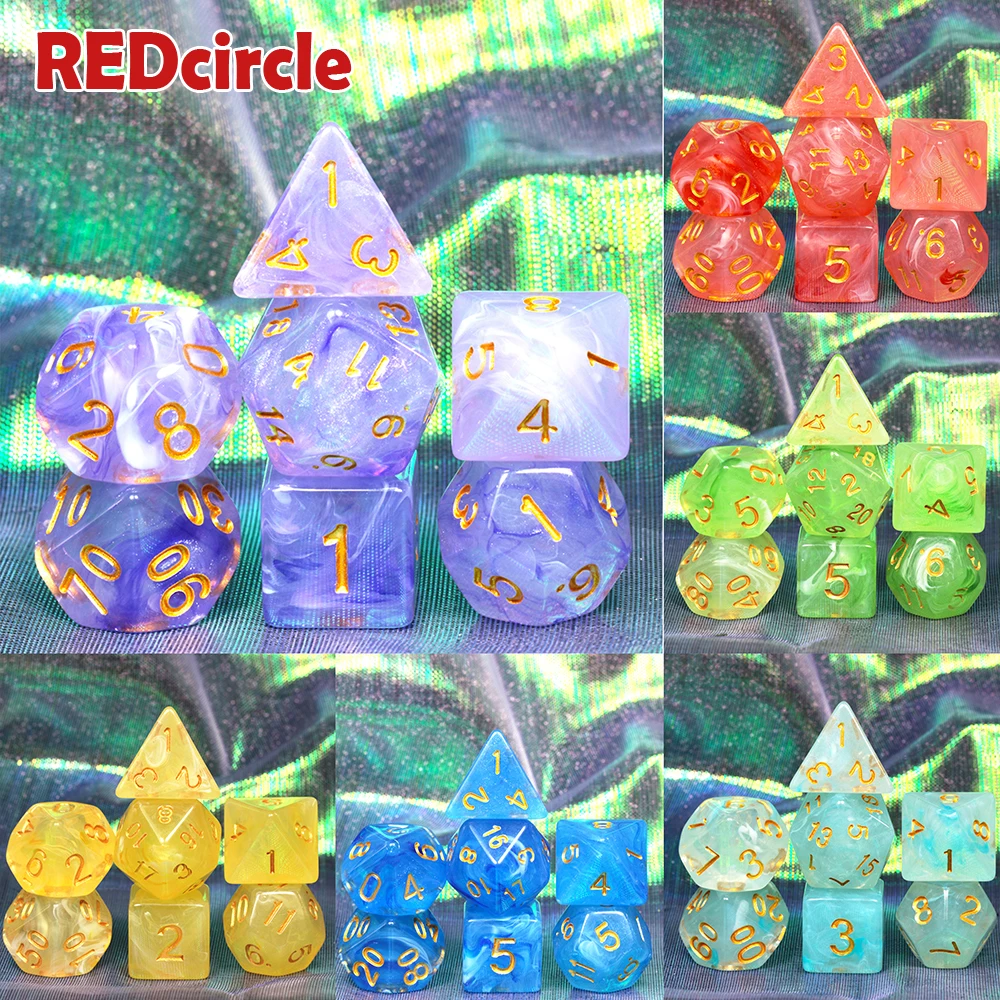 6 цветов на выбор Туманность 7 игра DnD D4 D6 D8 D10 D12 D20 набор игральных костей