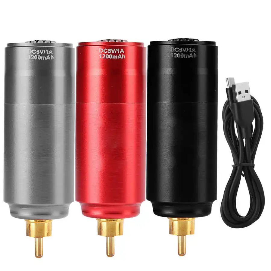 Wirelss тату машина источник питания мотор ручка RCA Вилка 1200 мАч портативная большая