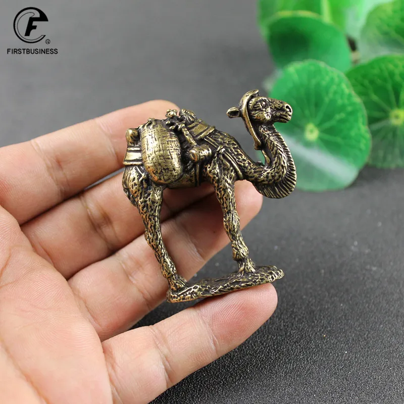 Ручной работы шелковый путь Чистая латунь ретро животное Статуэтка медный