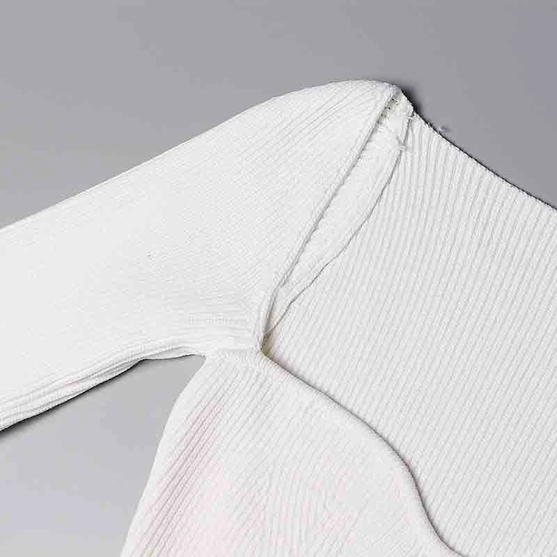 

ECRURANI Sexy Slimming Dress For Women Square Collar Long Sleeve High Waist Side Split Solid Dresses Female Fashion New Clothing