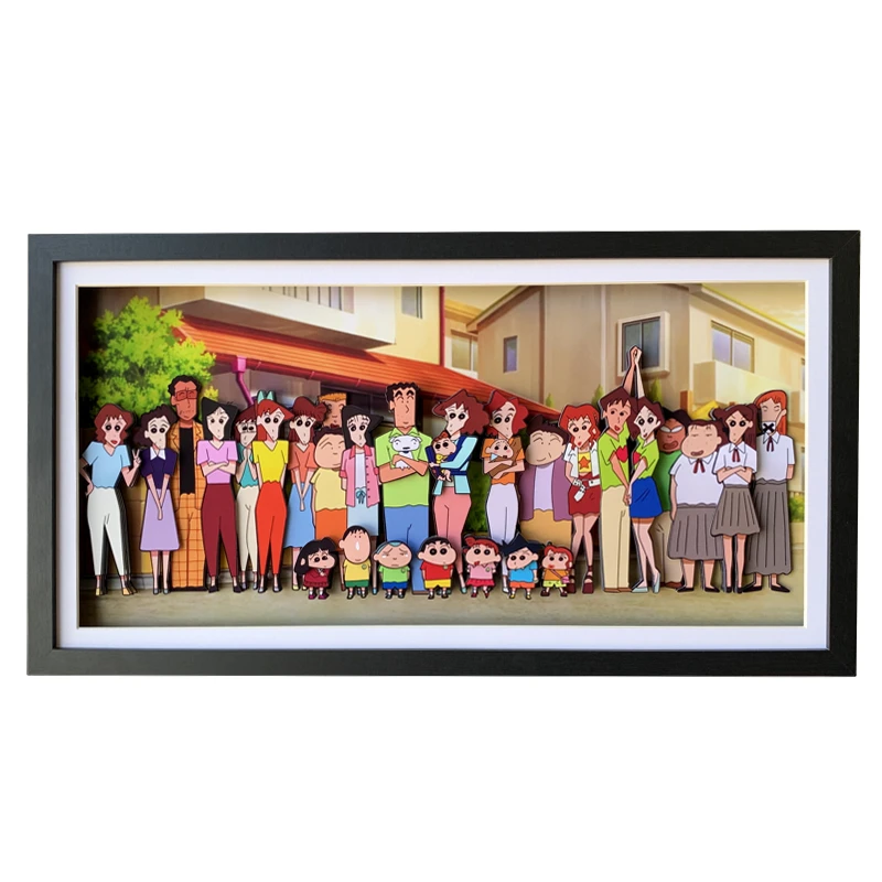 

Crayon Xiaoxin Family Photo Paper Art Living Room and Study Decoration Stereograph Kala Handmade Men and Women Creativity Gift