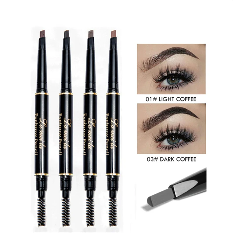 1pcs Automatic Rotating Double-Headed Eyebrow Pencil 5 Colors Waterproof Long-lasting Pen with Brush Eyes | Красота и здоровье