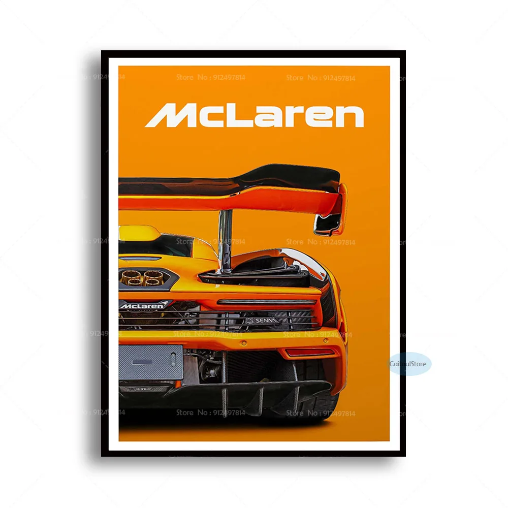 Современная Картина на холсте с изображением гоночного автомобиля Mclaren Grand Prix