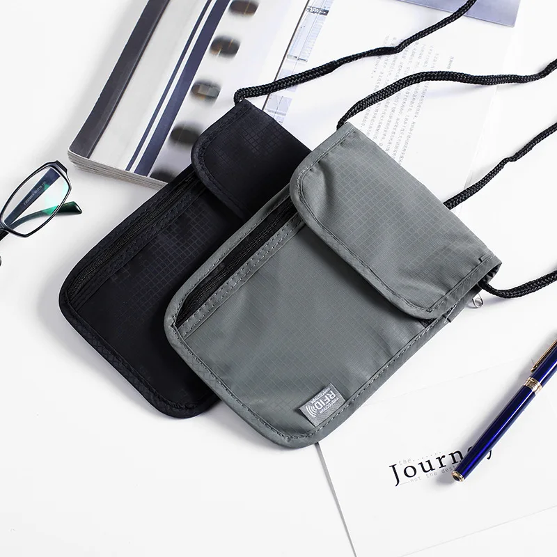 waterproof rfid nylon travel document storage bag card passport bag neck wallet money document card passport pouch free global shipping