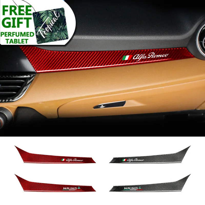 

Interior Carbon Fiber Door Panel Trim Cover Copilot Dashboard Panel Stickers Styling For Alfa Romeo Giulia 2017-2019