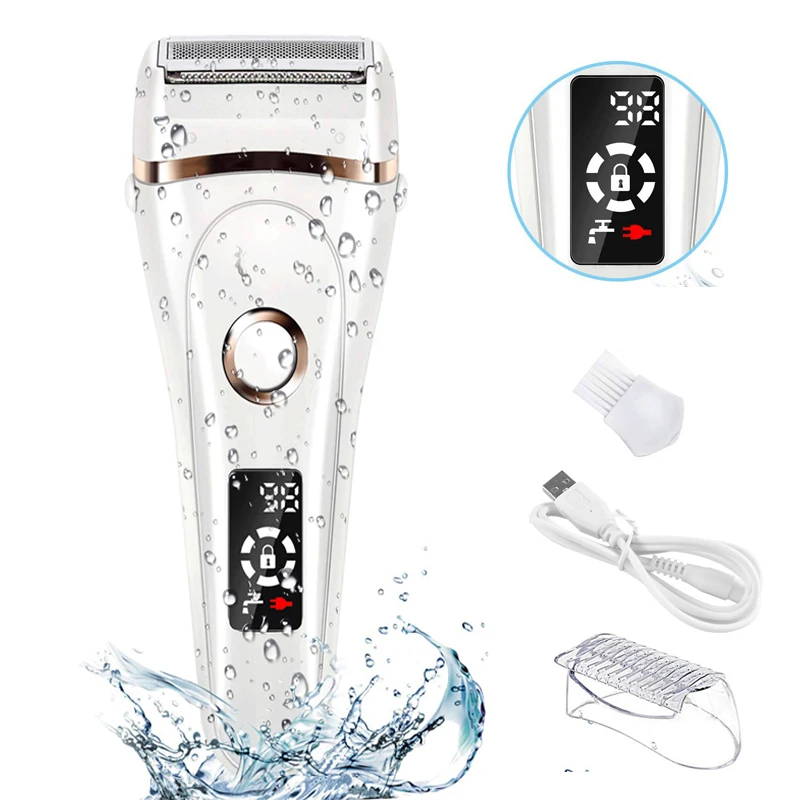 

Hot Electric Razor Painless Lady Shaver USB Charging Bikini Trimmer Whole Body Waterproof LCD Display Wet & Dry Using for women