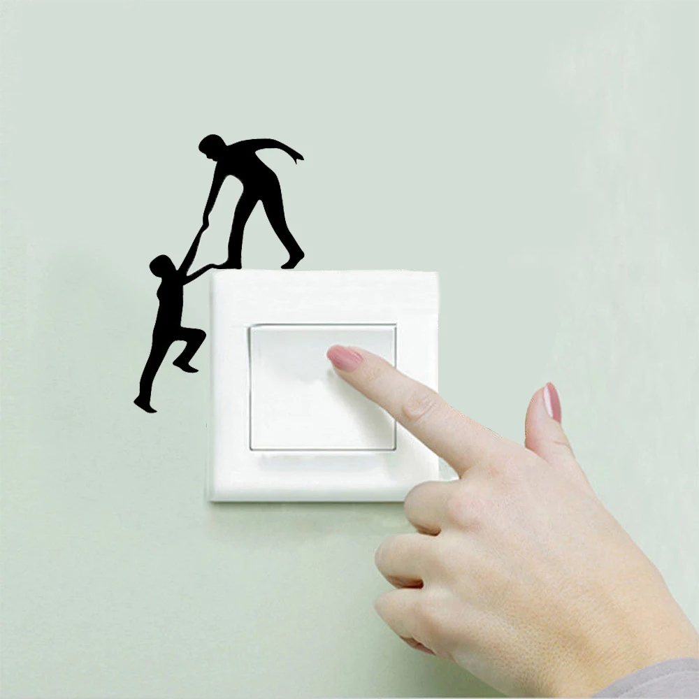 Новинка стикер для переключателя забавная Милая кошка детской комнаты спальни