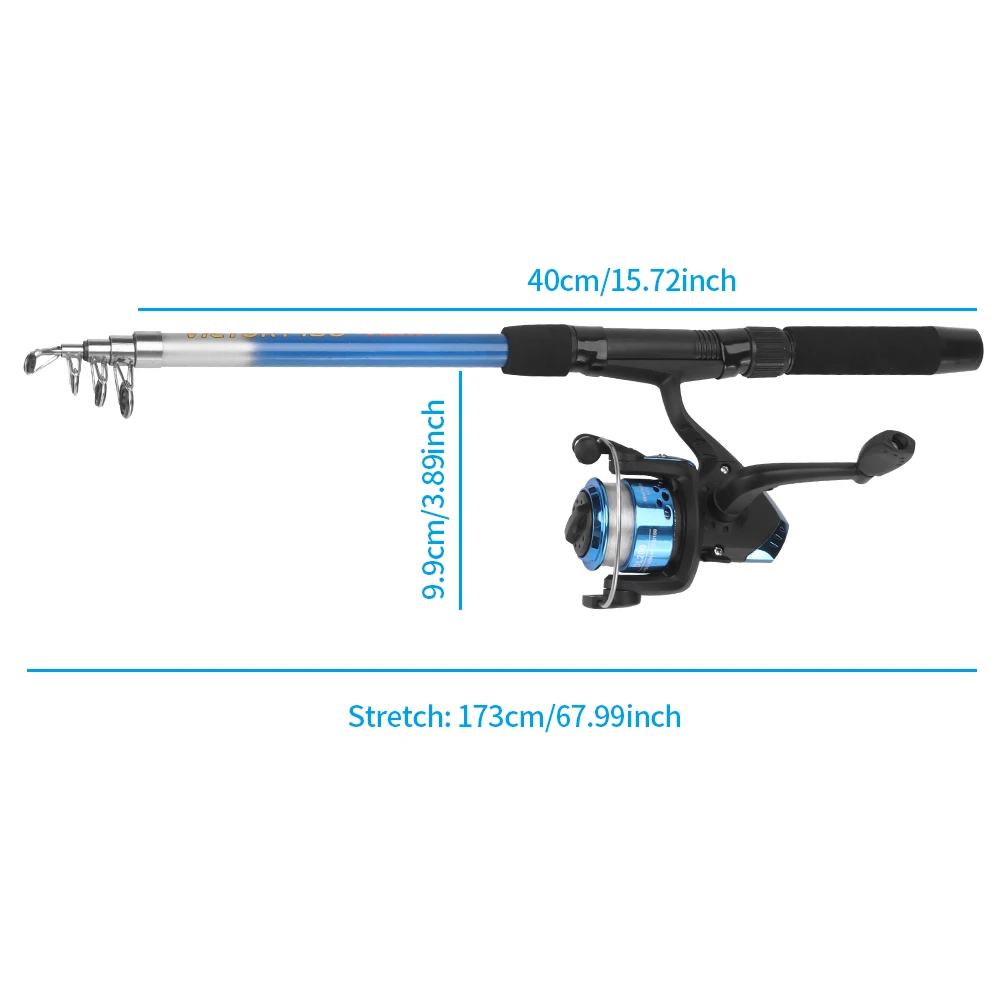 

Outdoor Fishing Rod Set Tough Portable Rotary Fishing Metal Power Telescopic Travel Sea Boat Rock Fishing Rod Camping Accessorie