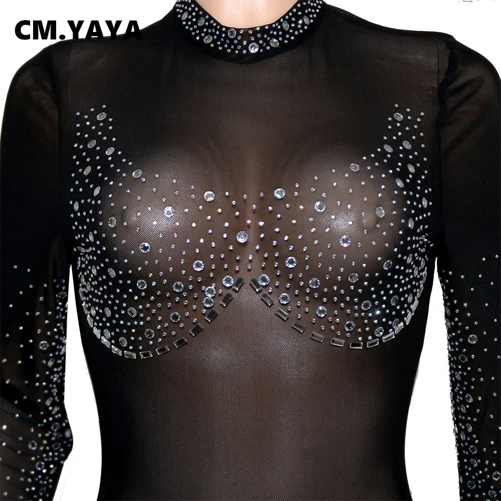 Женский Облегающий комбинезон CM.YAYA привлекательный облегающий эластичный с