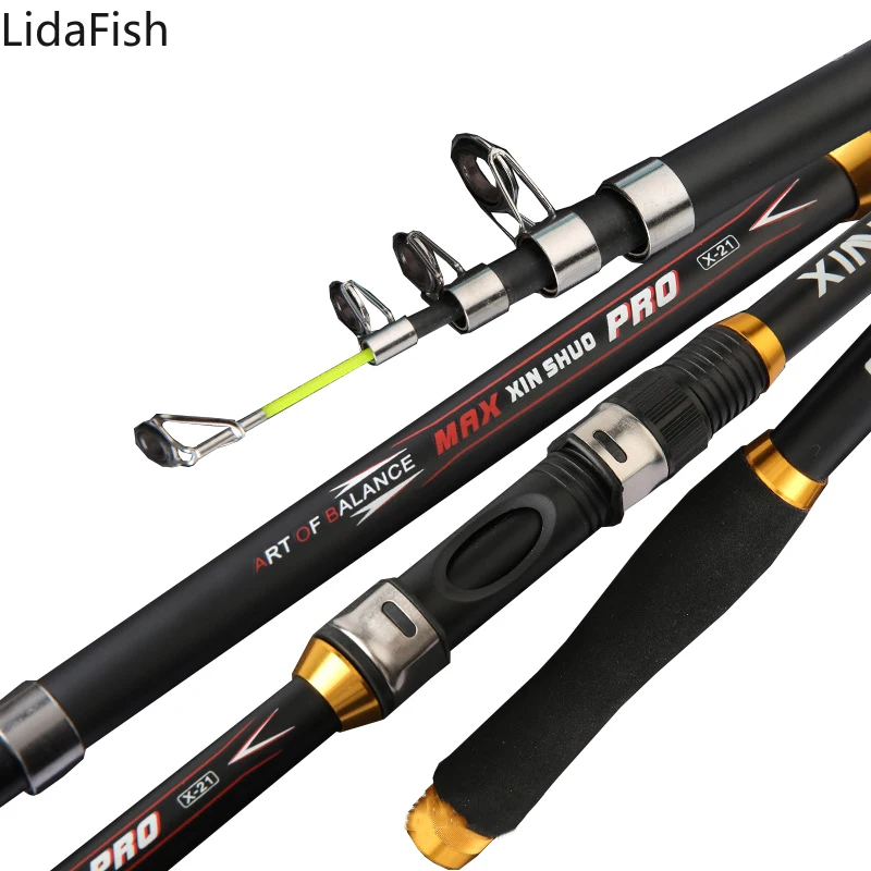

2020 hot sale Telescopic Fishing Rod FRP Carbon Fiber Spinning Casting Rod Surper Hard Carp Fishing Pole 2.1M -3.6M