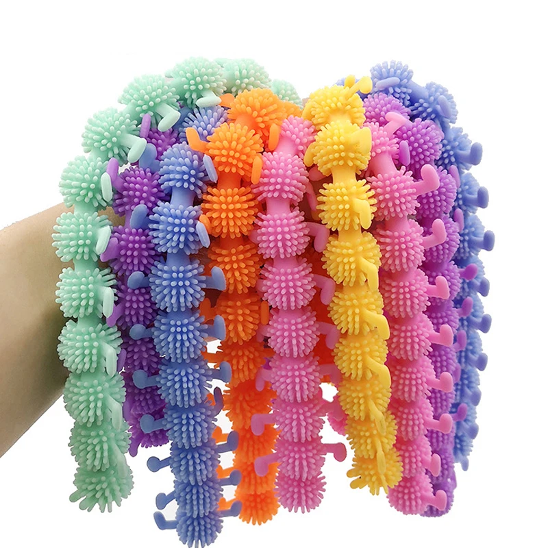 

New 3Pcs TPR Worm Noodle Stress Reliever Toy Adult Vent Antistress Hand Sensory Autism Toys Children Squeeze Fidget Gifts