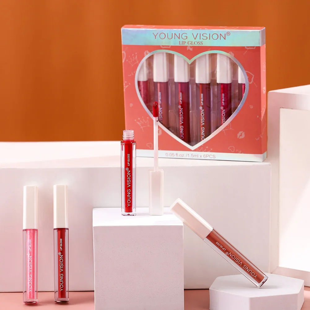 

6 Colors Matte Liquid Lipstick Set Waterproof Long Lasting Smooth Texture Lip Gloss For Soft Charming Lips Women's Makeup Gift