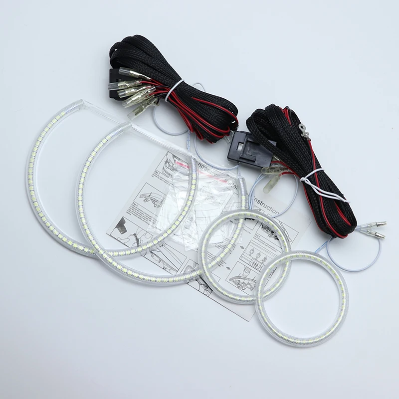 Для Chevrolet Camaro 2010 2011 2012 2013 ультра яркий SMD белый светодиодный ангельские глазки 2600LM 12V halo Кольцо Комплект дневного света