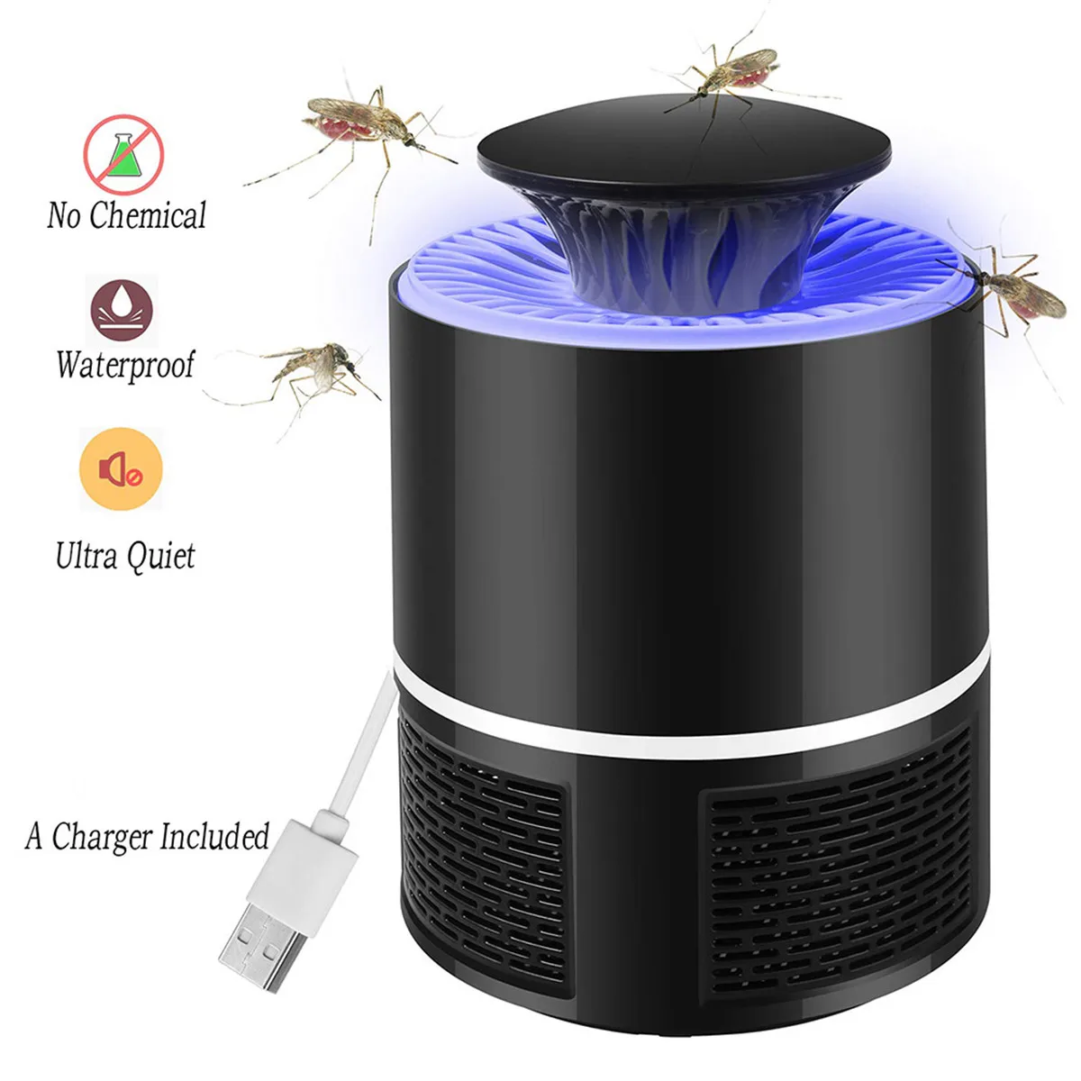 Светодиодная лампа-ловушка для комаров ночник с USB безопасный энергосберегающий