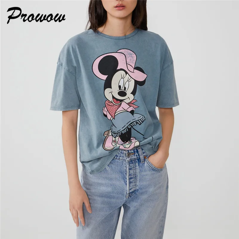 High street ins/винтажная Милая футболка с круглым вырезом и рисунком Минни Маус; женская футболка в стиле Харадзюку; camisetas verano mujer; футболки для девочек