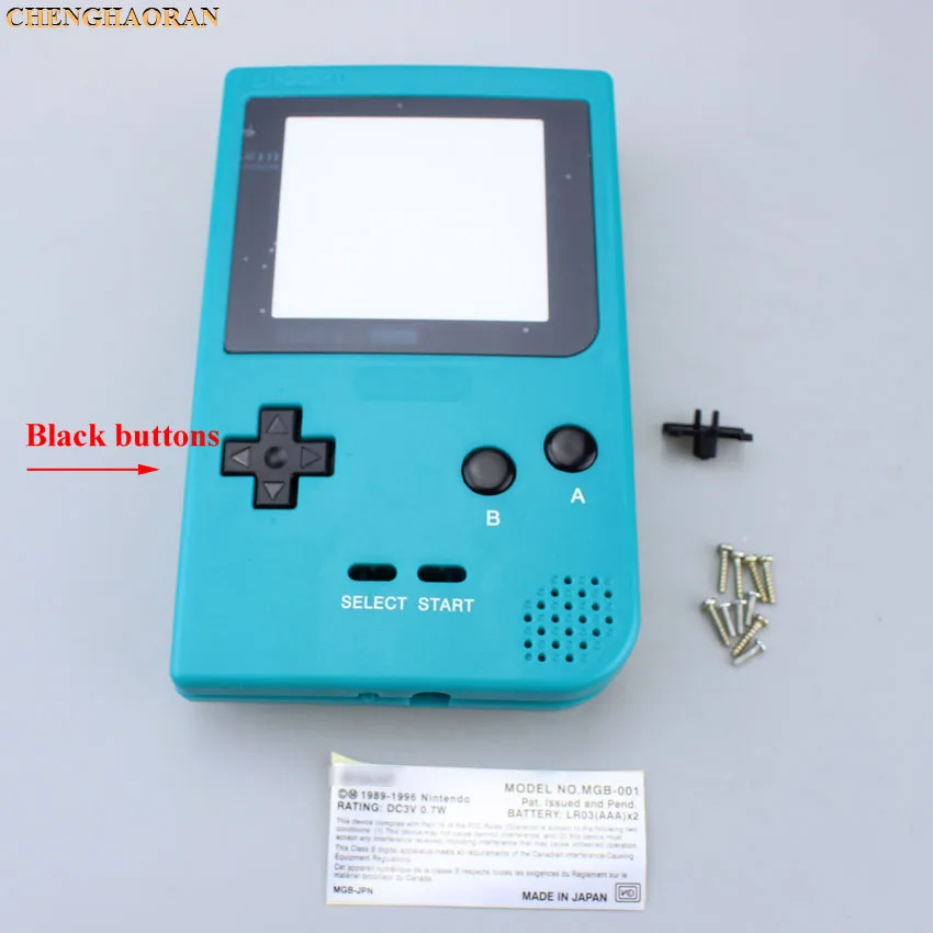 Q Teal ChengHaoRan, 16 цветов на выбор, для nintendo Gameboy, карманный корпус, чехол, замена, для GBP, чехол, крышка с кнопками, комплект - Цвет: Q Teal