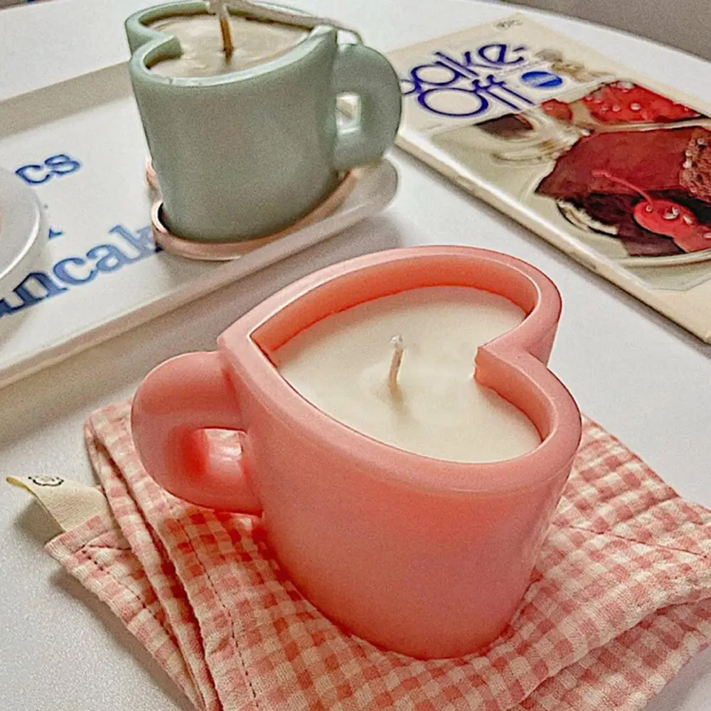 Новинка 2022 г. силиконовая форма в виде чашки форме сердца для свечей креативный