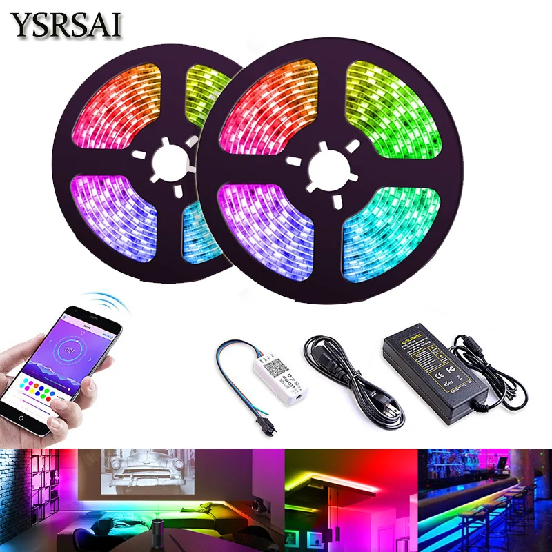 

12V 10M Dream Color LED Strip Lights Chasing Light Strip Bluetooth APP Control Waterproof SMD2811 RGB Full Color Light led Strip