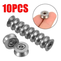 10pcs mini v groove ball bearing carbon steel 624vv ball pulley bearing hardware shafts 4x13x6mm for low speed load application