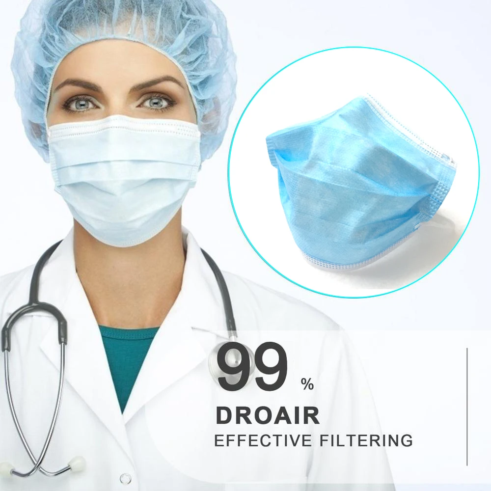 50pcs/box Disposable Mask Hygiene Face 3 ply Filter Masks Anti Dust PM 2.5 mouth shield | Красота и здоровье